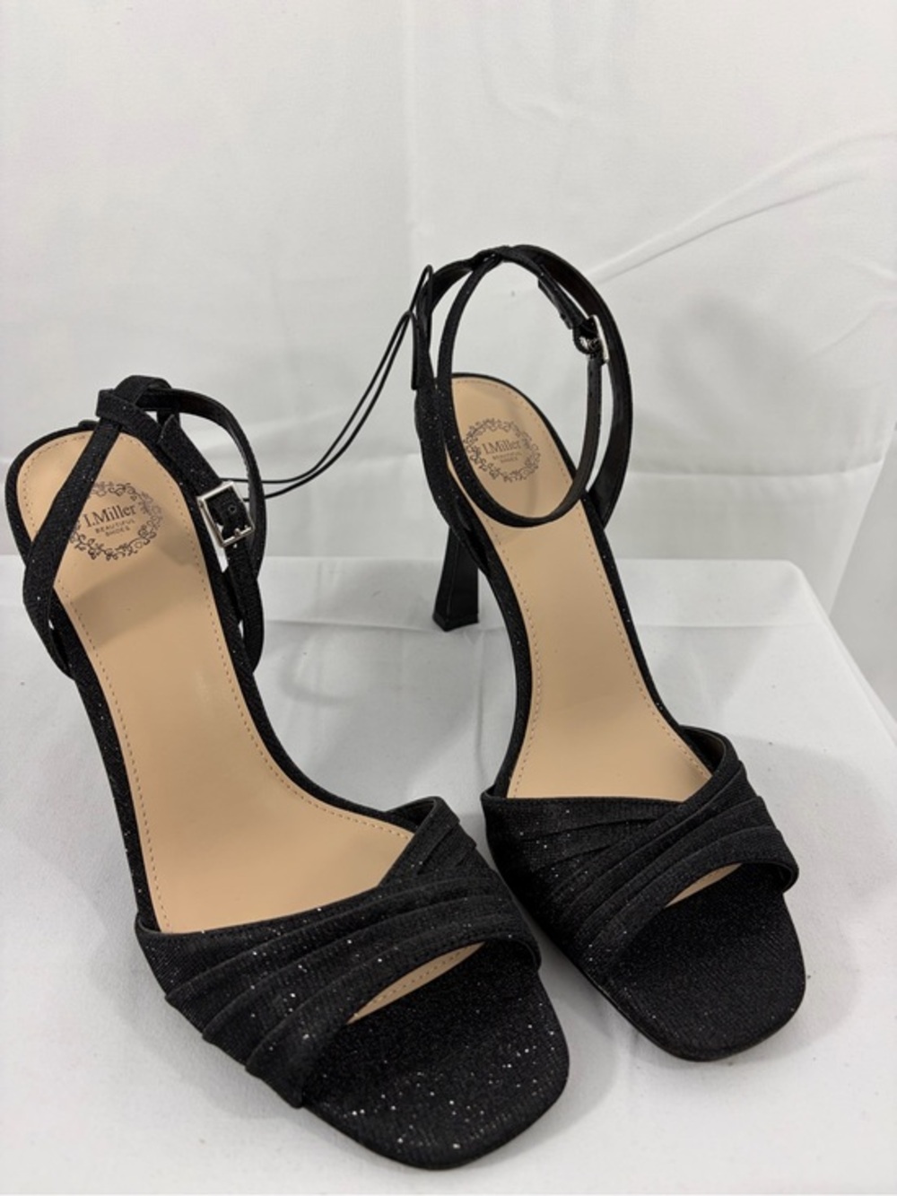 NWT Nicole Miller Women’s Size 10 Black Sparkly Strappy High Heel Sandals